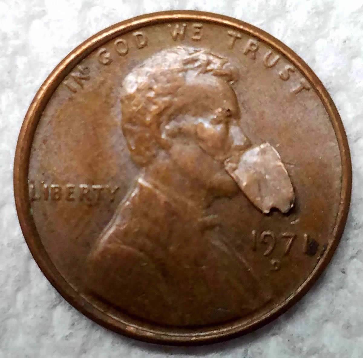 1971-D-Lincoln-Major-Lamination-On-Obverse